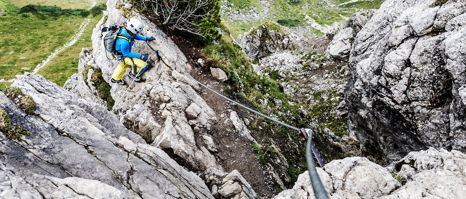 2-Länder-Sportklettersteig | © Kleinwalsertal Tourismus eGen | @Fotograf: Dominik Berchtold