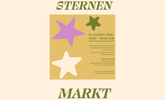 Ein farbenfrohes Bild mit verschiedenen Sternen in Pink und Grün. Informationen zu einem Event am 01. August 2026 in der Sternpassage, Riezlern. | © Miriam Kosmis