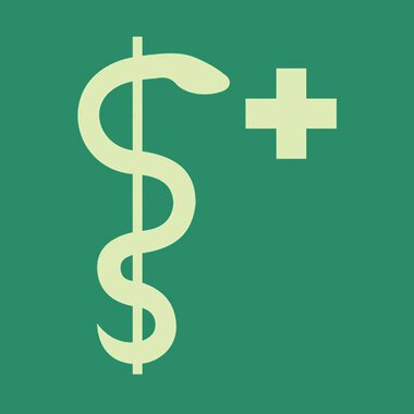 A graphic symbol that combines a dollar sign with a medical cross. It conveys health and financial themes. | © Help Ärztlicher Wochenend- und Feiertagsdienst