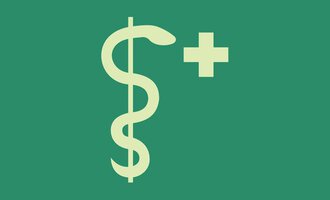Ein grafisches Symbol, das ein Dollarzeichen mit einem medizinischen Kreuz kombiniert. Es vermittelt Gesundheits- und Finanzthemen. | © Help Ärztlicher Wochenend- und Feiertagsdienst