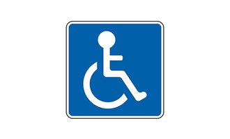 Ein Symbol für Barrierefreiheit. Es zeigt eine Person im Rollstuhl auf blauem Hintergrund. | © Parkplatz für mobilitätseingeschränkte Personen