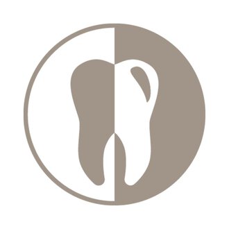 A simple logo that shows a tooth, divided into two colors. The tooth is stylized and likely belongs to a dental practice or a dental service. | © lippai_zahnicon-22 (1)