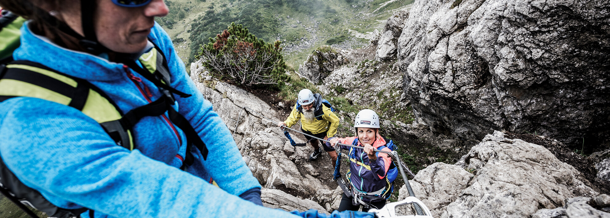 Klettersteig Erlebnis mit der Bergschule Kleinwalsertal | ©  Kleinwalsertal Tourismus eGen | Fotograf: Dominik Berchtold