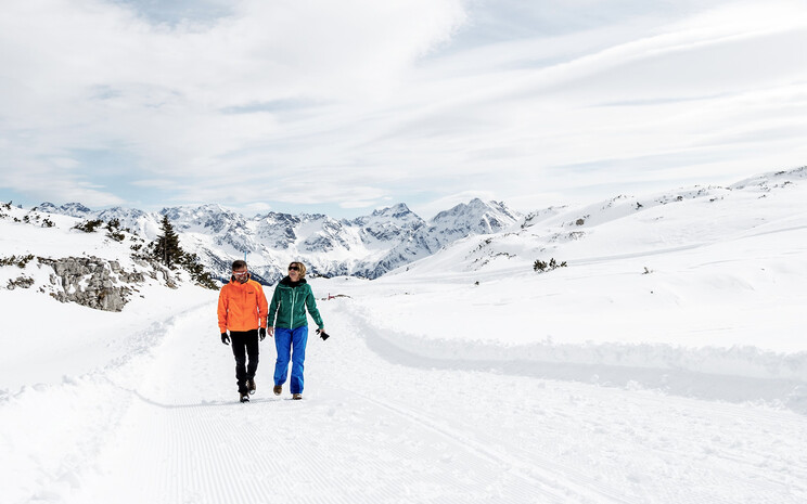  Winter hiking at Gottesacker | © Kleinwalsertal Tourismus eGen | Fotograf: Dominik Berchtold