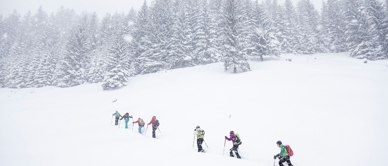 Aufstieg beim VAUDE Skitourencamp | © Bergwelt Oberstaufen | Fotograf: Moritz Sonntag