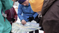 Lawinenlage check at the VAUDE ski touring camp | © Mountain World Oberstaufen | Photographer: Moritz Sonntag