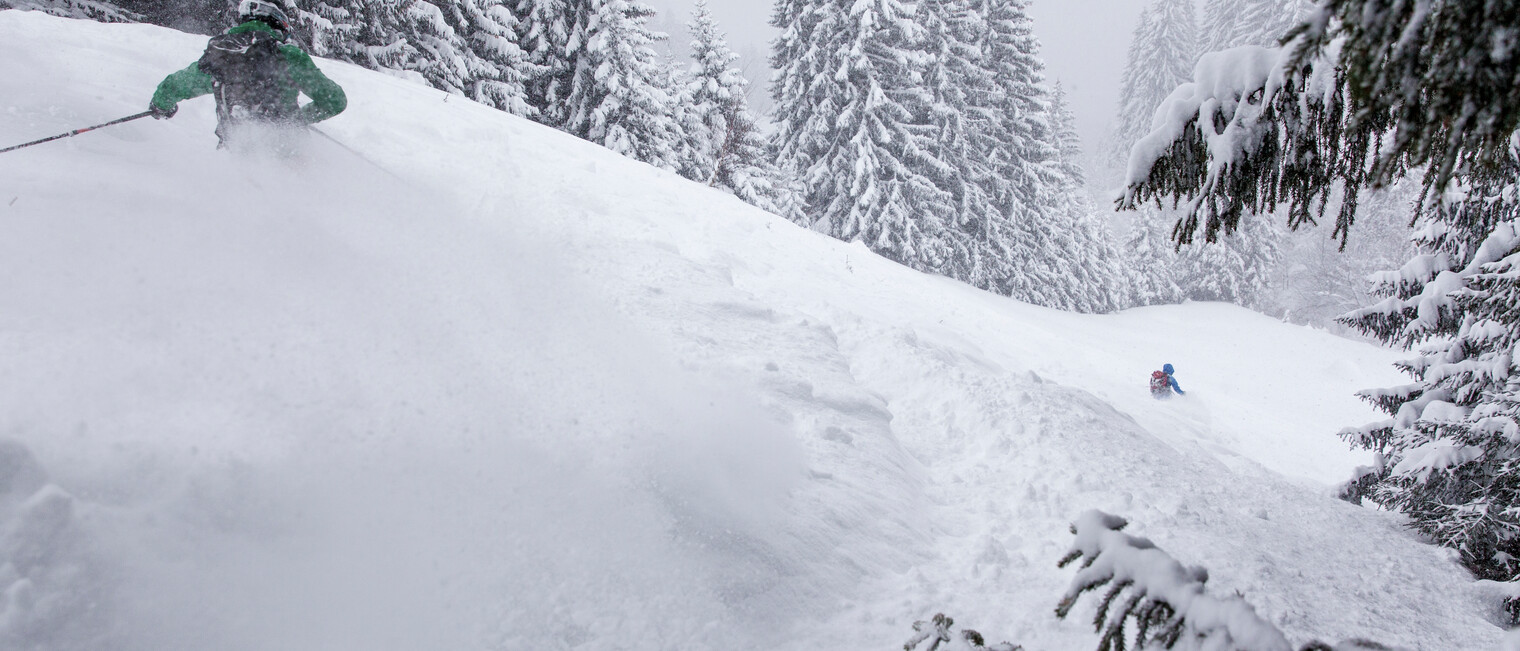 Finest powder at the VAUDE ski touring camp | © Mountain World Oberstaufen | Photographer: Moritz Sonntag