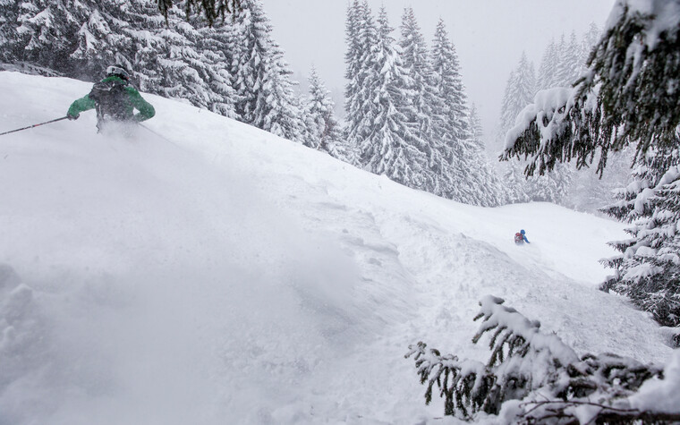 Finest powder at the VAUDE ski touring camp | © Mountain World Oberstaufen | Photographer: Moritz Sonntag