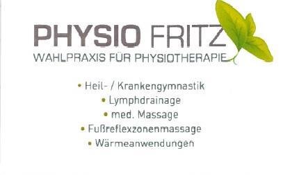 Praxis Physiotherapie Fritz Visitenkarte